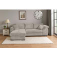 ECKSOFA Beige Cord - Beige/Schwarz, KONVENTIONELL, Textil/Metall (168/258cm) - Carryhome