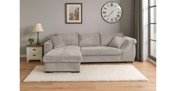 ECKSOFA Beige Cord - Beige/Schwarz, KONVENTIONELL, Textil/Metall (168/258cm) - Carryhome