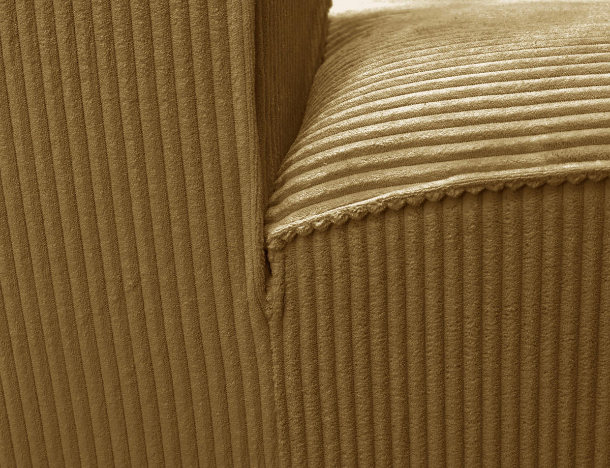 ECKSOFA ANTHONY Gelb Cord  - Gelb/Schwarz, Design, Kunststoff/Textil (275/163cm) - MID.YOU