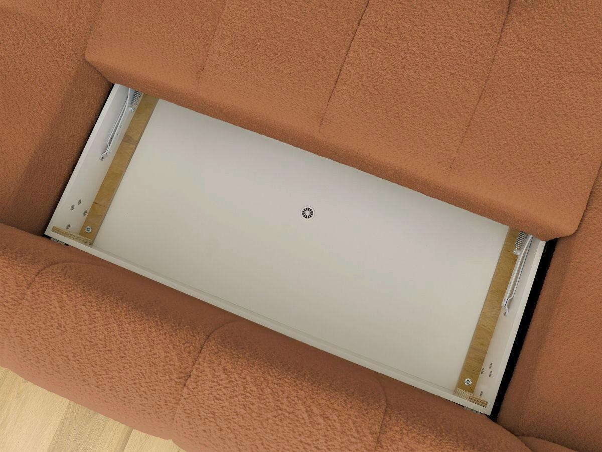 WOHNLANDSCHAFT  FUJI  Orange Bouclé  - Schwarz/Orange, MODERN, Kunststoff/Textil (160/377/204cm)