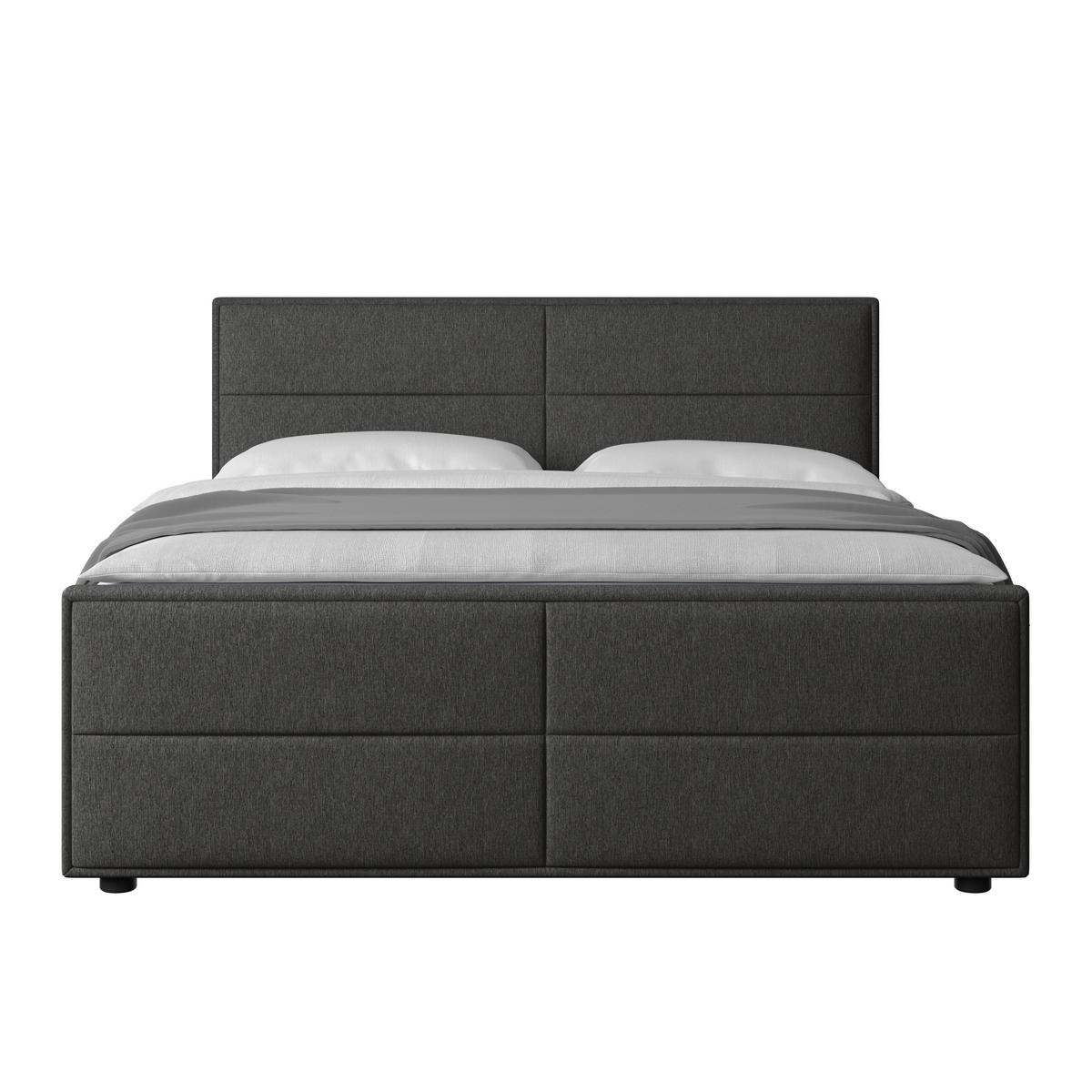 BOXSPRINGBETT 180/200 cm  in Anthrazit  - Anthrazit, Modern, Holz/Kunststoff (180/200cm) - MID.YOU