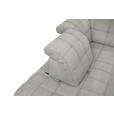 ECKSOFA in Webstoff Hellgrau  297/216 cm  - Hellgrau/Schwarz, Design, Holz/Textil (297/216cm) - Xora