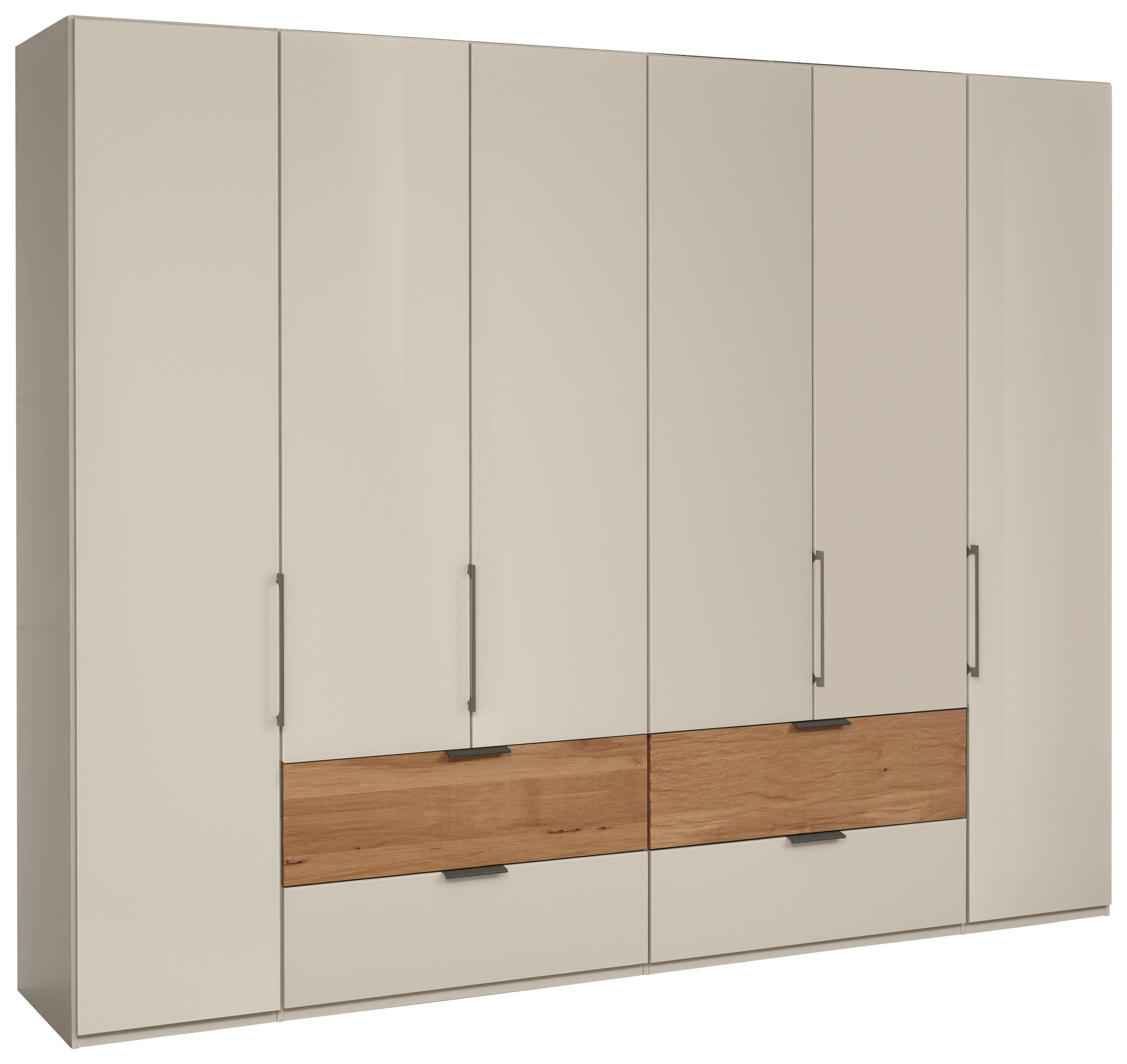 KLEIDERSCHRANK in Eichefarben, Champagner  - Champagner/Eichefarben, Design, Glas/Holzwerkstoff (300/216/58cm) - Dieter Knoll
