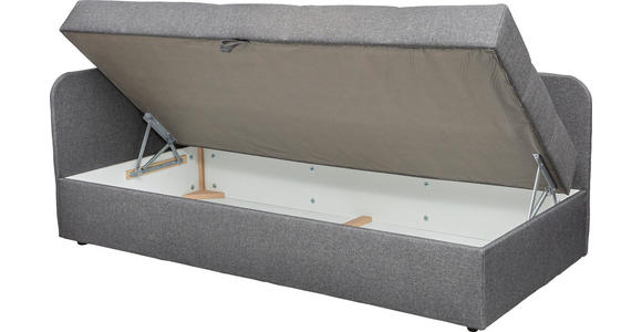 LIEGE in Flachgewebe Grau - Schwarz/Grau, Basics, Kunststoff/Textil (205/90/95cm) - Xora