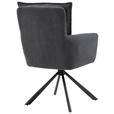 ARMLEHNSTUHL  in Eisen Cord  - Anthrazit/Schwarz, Design, Textil/Metall (60/95/67cm) - Novel