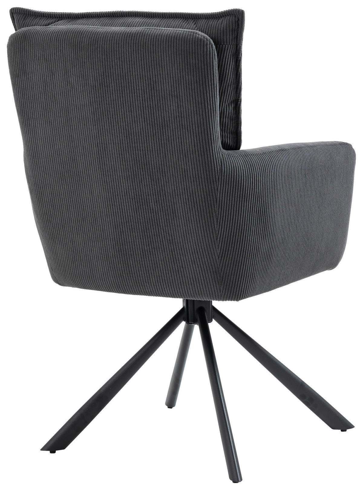 ARMLEHNSTUHL  in Eisen Cord  - Anthrazit/Schwarz, Design, Textil/Metall (60/95/67cm) - Novel