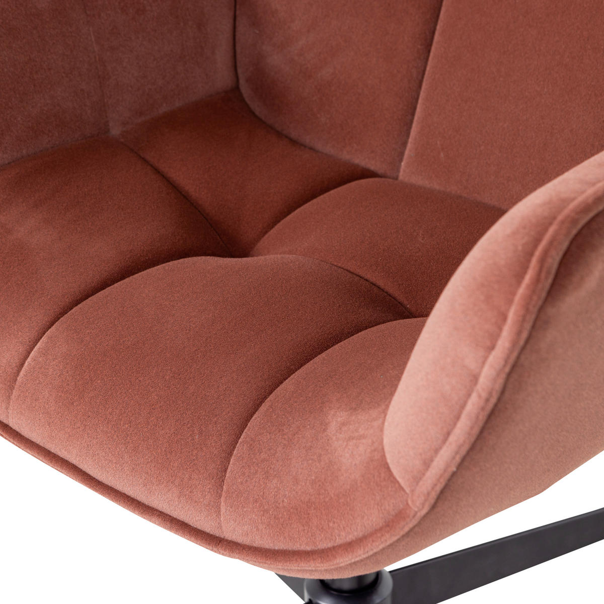 SESSEL in Samt Braun, Rot  - Rot/Braun, MODERN, Textil/Metall (71/94/83cm) - Livetastic
