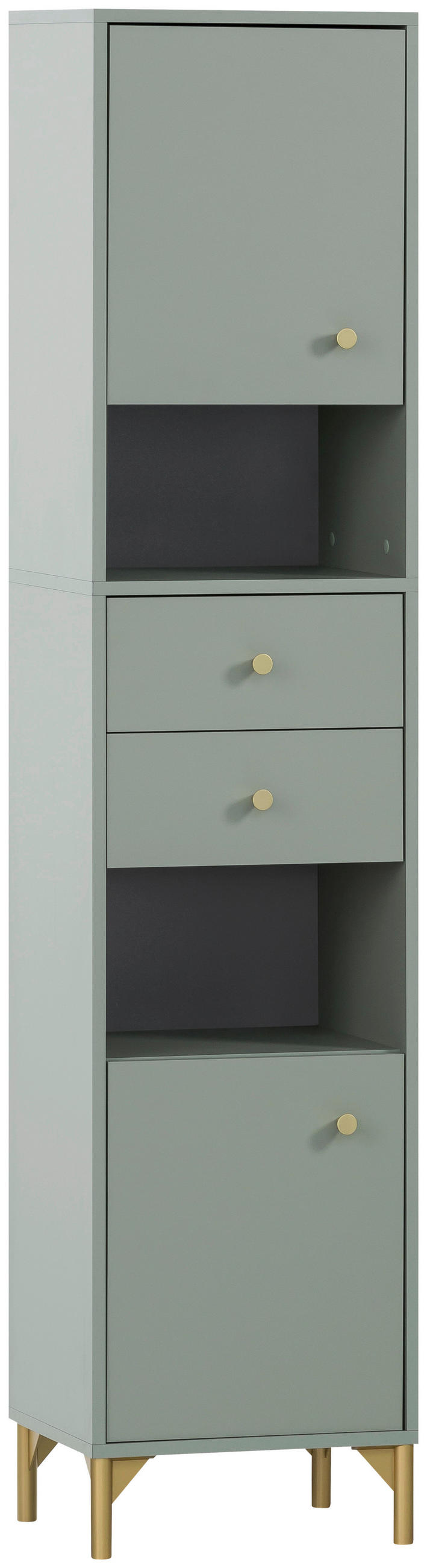 HOCHSCHRANK 40,3/181,6/33,1 cm  - Pastellgrün/Goldfarben, MODERN, Holzwerkstoff/Kunststoff (40,3/181,6/33,1cm) - Stylife