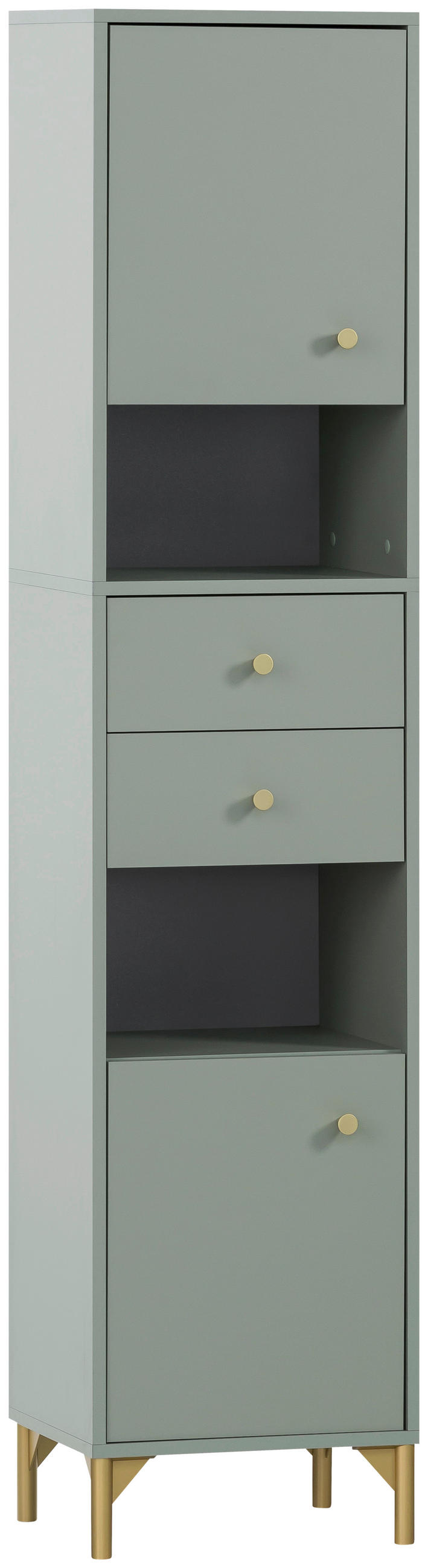 HOCHSCHRANK 40,3/181,6/33,1 cm  - Pastellgrün/Goldfarben, MODERN, Holzwerkstoff/Kunststoff (40,3/181,6/33,1cm) - Stylife