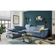 ECKSOFA Blau Mikrovelours  - Blau/Schwarz, MODERN, Kunststoff/Textil (231/274cm) - Carryhome