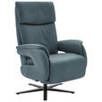 RELAXSESSEL Echtleder    - Graublau/Schwarz, Design, Leder/Metall (70/115-119/85cm) - Dieter Knoll