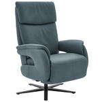 RELAXSESSEL Echtleder    - Graublau/Schwarz, Design, Leder/Metall (70/115-119/85cm) - Dieter Knoll