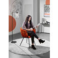 ARMLEHNSTUHL in Aluminium Velours - Schwarz/Orange, LIFESTYLE, Textil/Metall (60/78/55cm) - Landscape