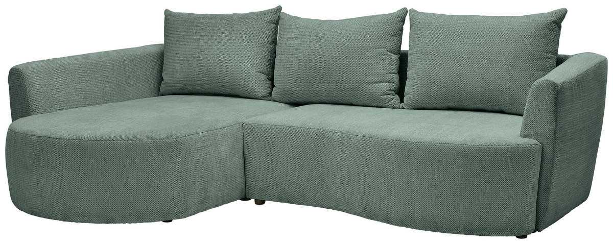 ECKSOFA in Chenille Dunkelgrün  - Dunkelgrün/Schwarz, MODERN, Kunststoff/Textil (179/287cm) - Carryhome