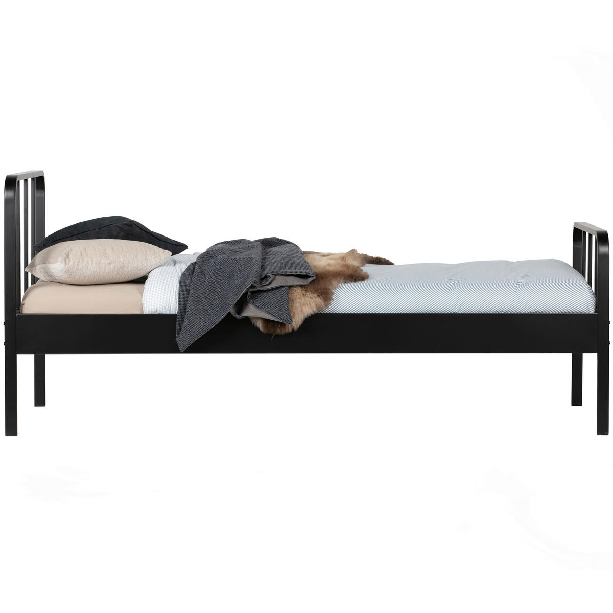 METALLBETT 90/200 cm  in Schwarz  - Schwarz, Basics, Metall (90/200cm) - MID.YOU