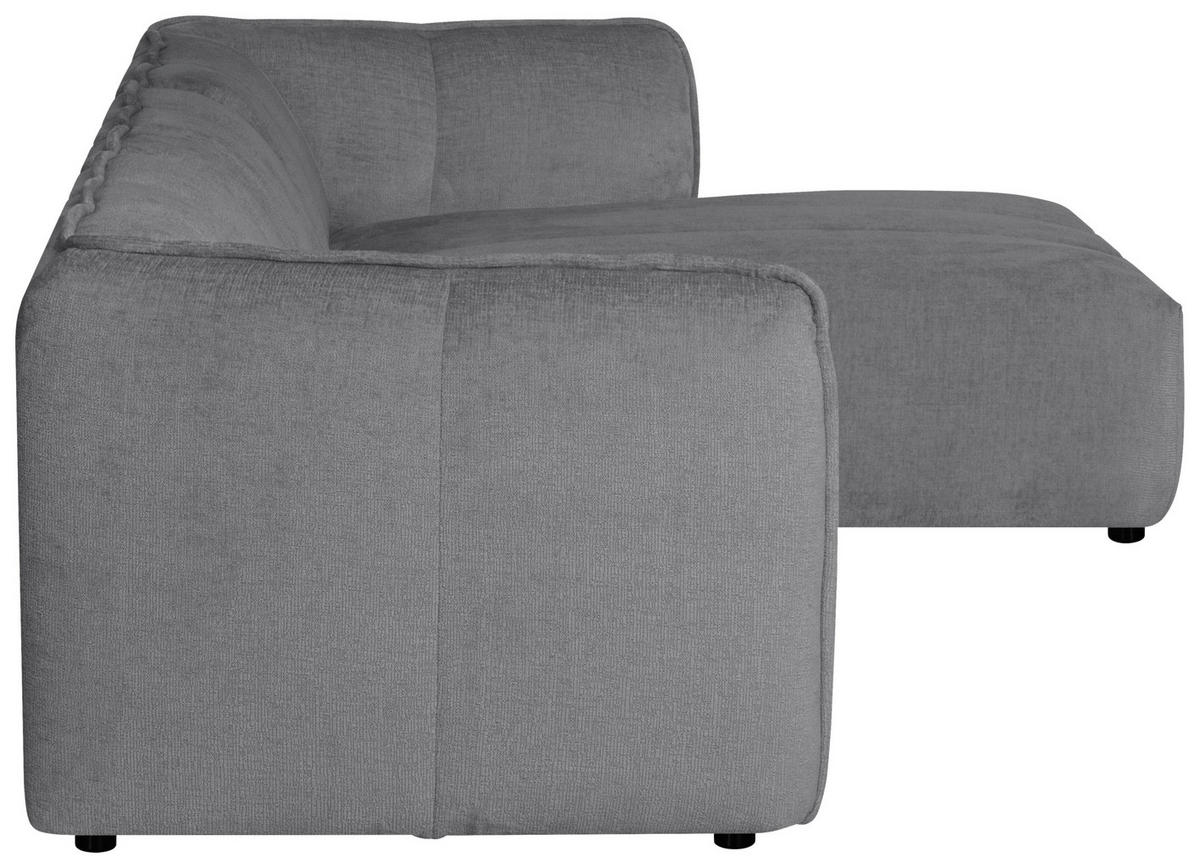 ECKSOFA LIVOLI in Chenille Hellgrau  276/160 cm  - Hellgrau/Schwarz, Design, Textil (276/160cm) - MID.YOU
