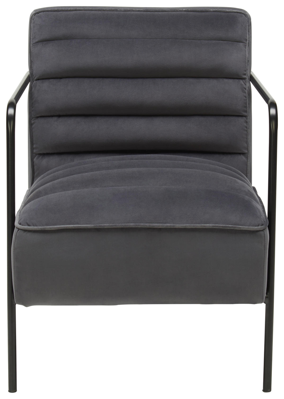 Fotoliu din metal, textil, gri, negru - negru/gri, Trend, metal/textil (57/72/76cm) - Xora