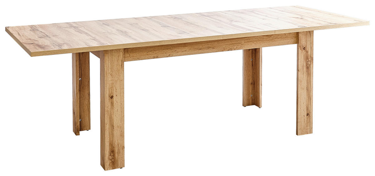 JEDILNA MIZA, barve hrasta  - barve hrasta, Konvencionalno, leseni material (160-240/90/76cm) - Hom`in