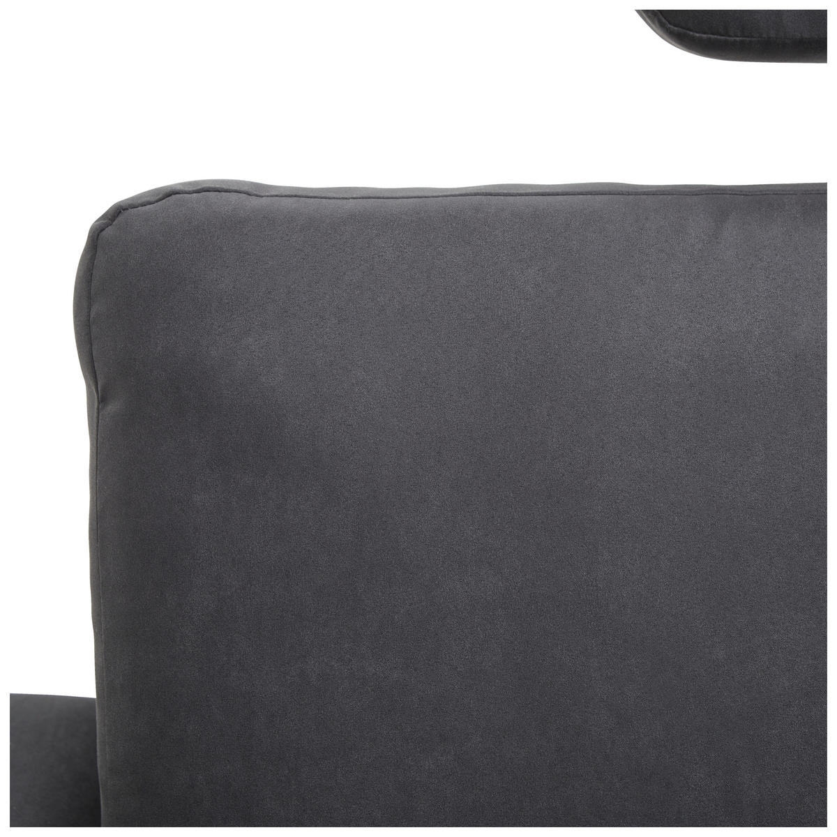 ECKSOFA  in Mikrofaser Anthrazit  180/302 cm  - Anthrazit/Schwarz, KONVENTIONELL, Textil/Metall (180/302cm) - Carryhome