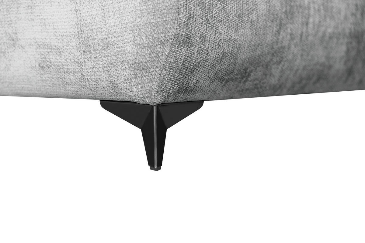 ECKSOFA BELARO Grau Chenille  - Schwarz/Grau, Design, Textil/Metall (246/177cm) - P & B
