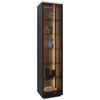VITRINE Anthrazit, Eichefarben  45,8/198,6/40 cm  - Eichefarben/Anthrazit, Design, Glas/Holz (45,8/198,6/40cm) - Dieter Knoll