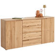 SIDEBOARD 165/80/40 cm  - Eichefarben/Silberfarben, Design, Holz/Holzwerkstoff (165/80/40cm) - Linea Natura