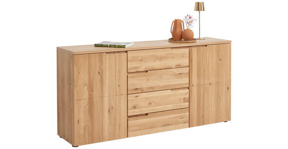 SIDEBOARD 165/80/40 cm  - Eichefarben/Silberfarben, Design, Holz/Holzwerkstoff (165/80/40cm) - Linea Natura