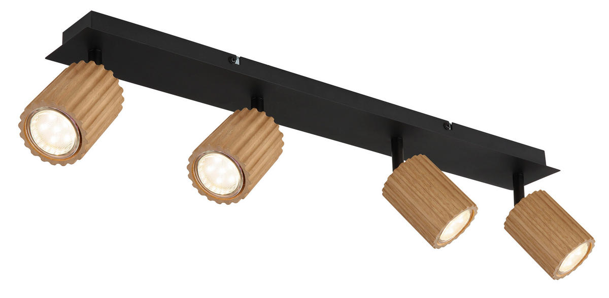 STRAHLER - Dunkelbraun/Schwarz, Natur, Holz/Metall (65/8/13cm) - Globo