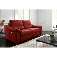 2-SITZER-SOFA  in Echtleder Rot   - Rot/Schwarz, Design, Leder/Holz (174/97/97cm) - Livetastic