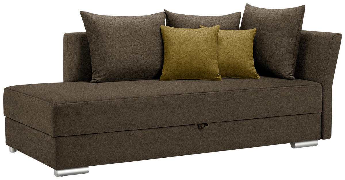 HEVERŐ textil sötétbarna  - sötétsárga/krómszínű, Design, műanyag/textil (220/93/100cm) - Xora