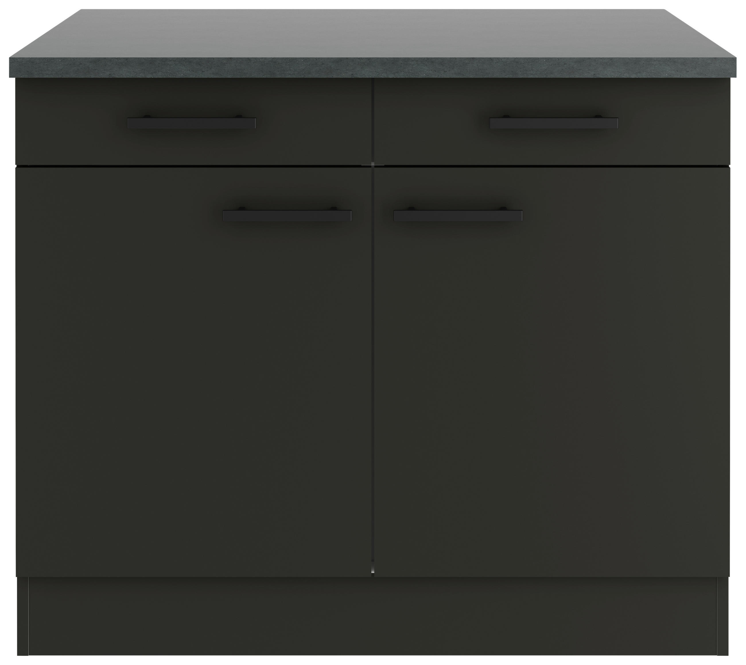 KÜCHENUNTERSCHRANK 100/84,8/60 cm  in Anthrazit  - Anthrazit/Buchefarben, Basics, Holzwerkstoff/Metall (100/84,8/60cm) - Optifit