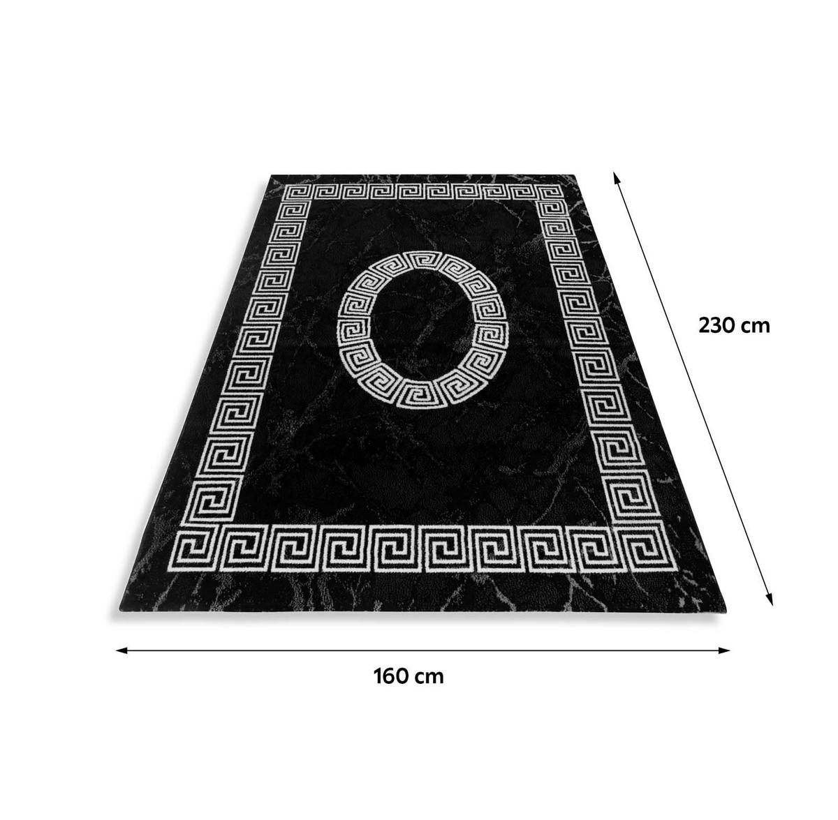 WEBTEPPICH 160/230 cm Plus Black Schwarz, Weiß  - Schwarz/Weiß, Design, Textil (160/230cm) - Novel