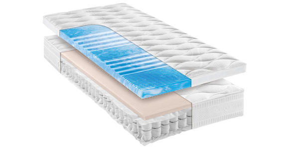 TASCHENFEDERKERNMATRATZE 90/200 cm Höhe ca. 25 cm - Weiß, Basics, Textil (90/200cm) - Novel