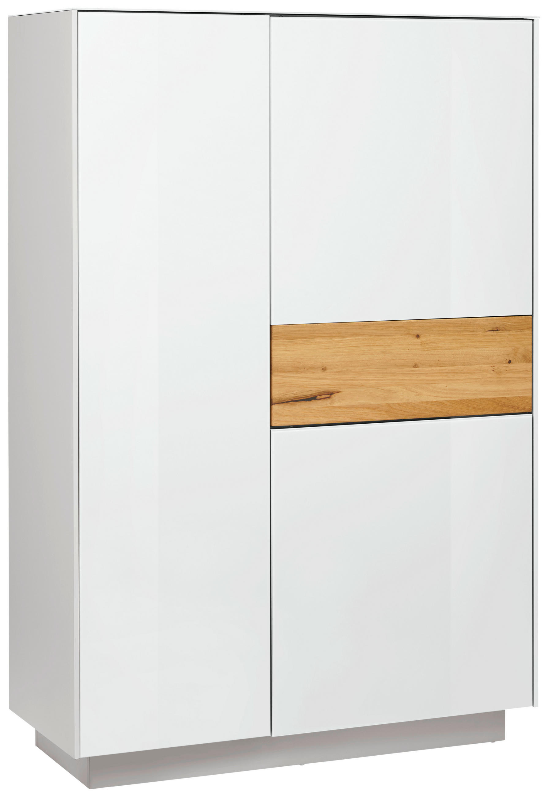 HIGHBOARD Triest Triest Weiß, Eichefarben  101/150/42 cm  - Eichefarben/Weiß, Design, Glas/Holz (101/150/42cm) - Novel