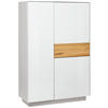 HIGHBOARD Triest Triest Weiß, Eichefarben  101/150/42 cm  - Eichefarben/Weiß, Design, Glas/Holz (101/150/42cm) - Novel