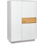 HIGHBOARD Triest Triest Weiß, Eichefarben 101/150/42 cm - Eichefarben/Weiß, Design, Glas/Holz (101/150/42cm) - Novel