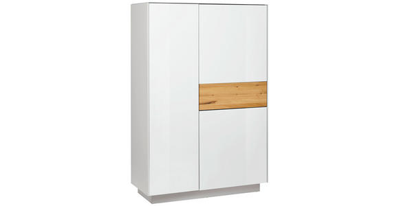HIGHBOARD Triest Triest Weiß, Eichefarben  101/150/42 cm  - Eichefarben/Weiß, Design, Glas/Holz (101/150/42cm) - Novel