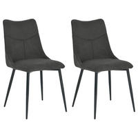 STUHL-SET 2 Stück  in Stahl Webstoff  - Anthrazit/Schwarz, Design, Textil/Metall (59/88/47cm) - MID.YOU