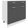 BÄNKSKÅP 80/82/46 cm  i antracit, vit  - vit/aluminiumfärg, Klassisk, metall/trämaterial (80/82/46cm) - MID.YOU