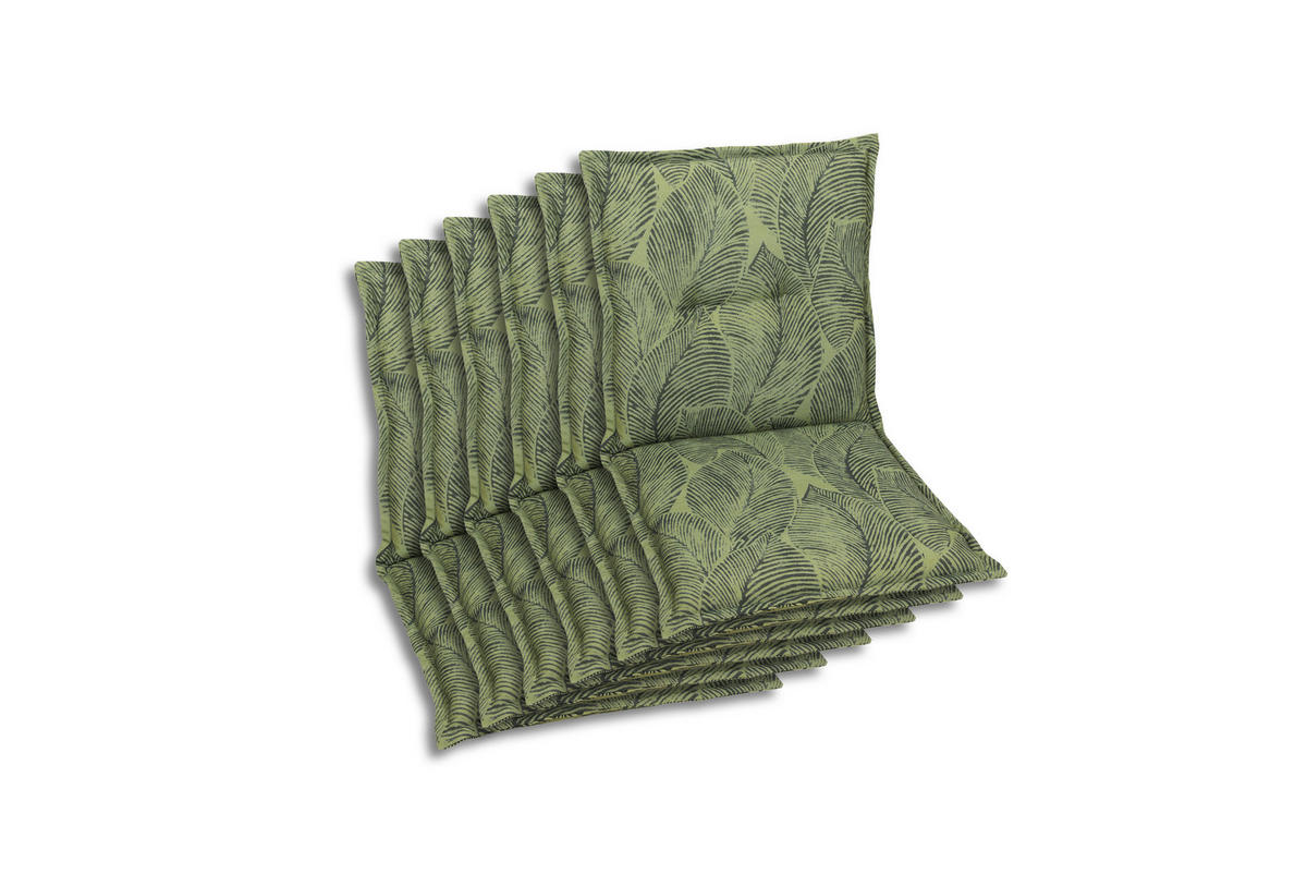 SESSELAUFLAGENSET in Grün Blätter  - Grün, Basics, Textil (50/7/100cm)