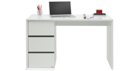 SCHREIBTISCH 125/60/76 cm in Schwarz, Weiß - Schwarz/Weiß, Design, Holzwerkstoff (125/60/76cm) - Xora