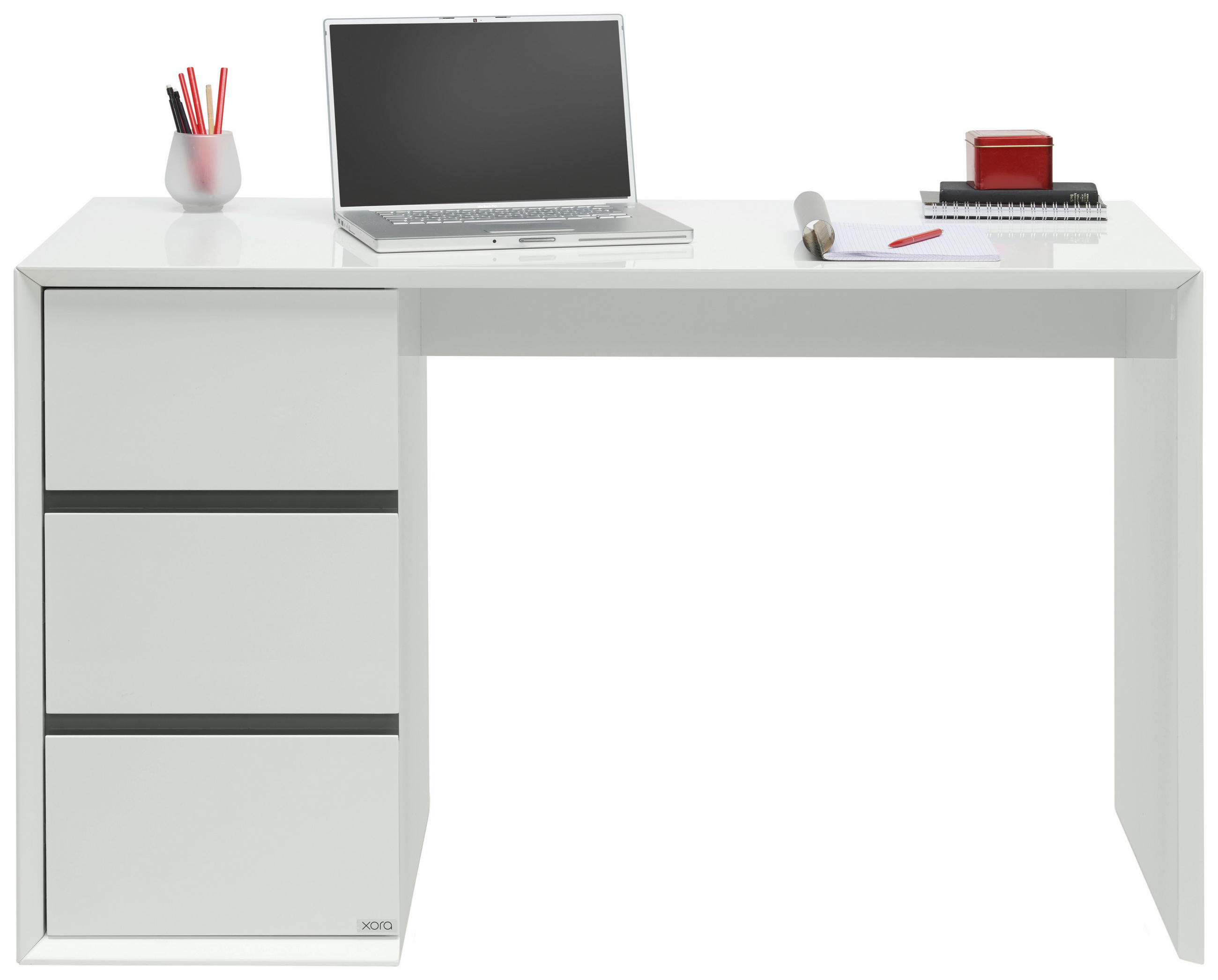 PÍSACÍ STÔL, čierna, biela, 125/60/76 cm - čierna/biela, Design, kompozitné drevo (125/60/76cm) - Xora