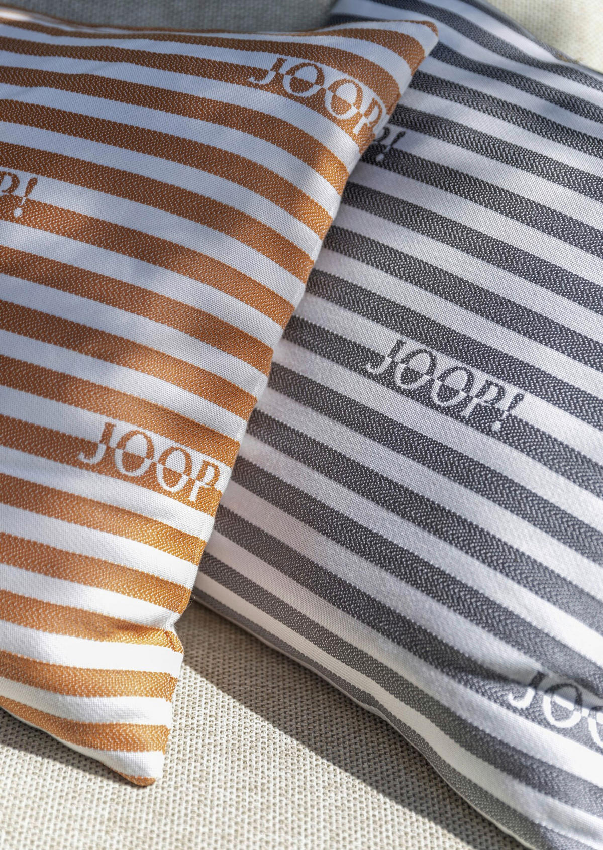 OUTDOOR-KISSEN  - Aprikose/Weiß, Design, Textil (50/50cm) - Joop!