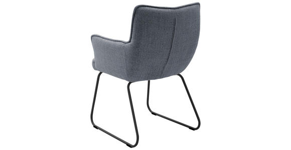 ARMLEHNSTUHL in Flachgewebe - Dunkelgrau/Anthrazit, Design, Textil/Metall (63/88/65cm) - Valnatura
