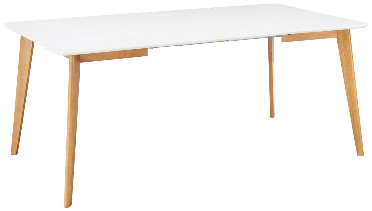 ESSTISCH in Holz  - Weiss/Eichefarben, Design, Holz (100-180/76/100cm) - Livetastic
