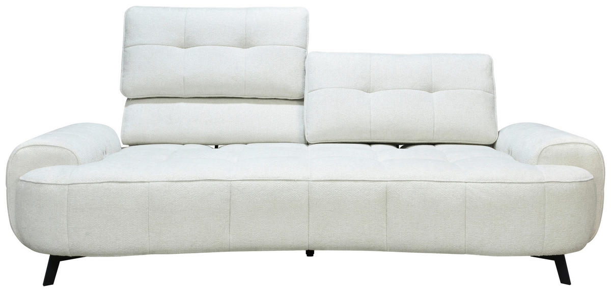 2-SITZER-SOFA Chenille Creme  - Creme/Schwarz, Design, Kunststoff/Textil (230/84/104/111/122cm) - Livetastic