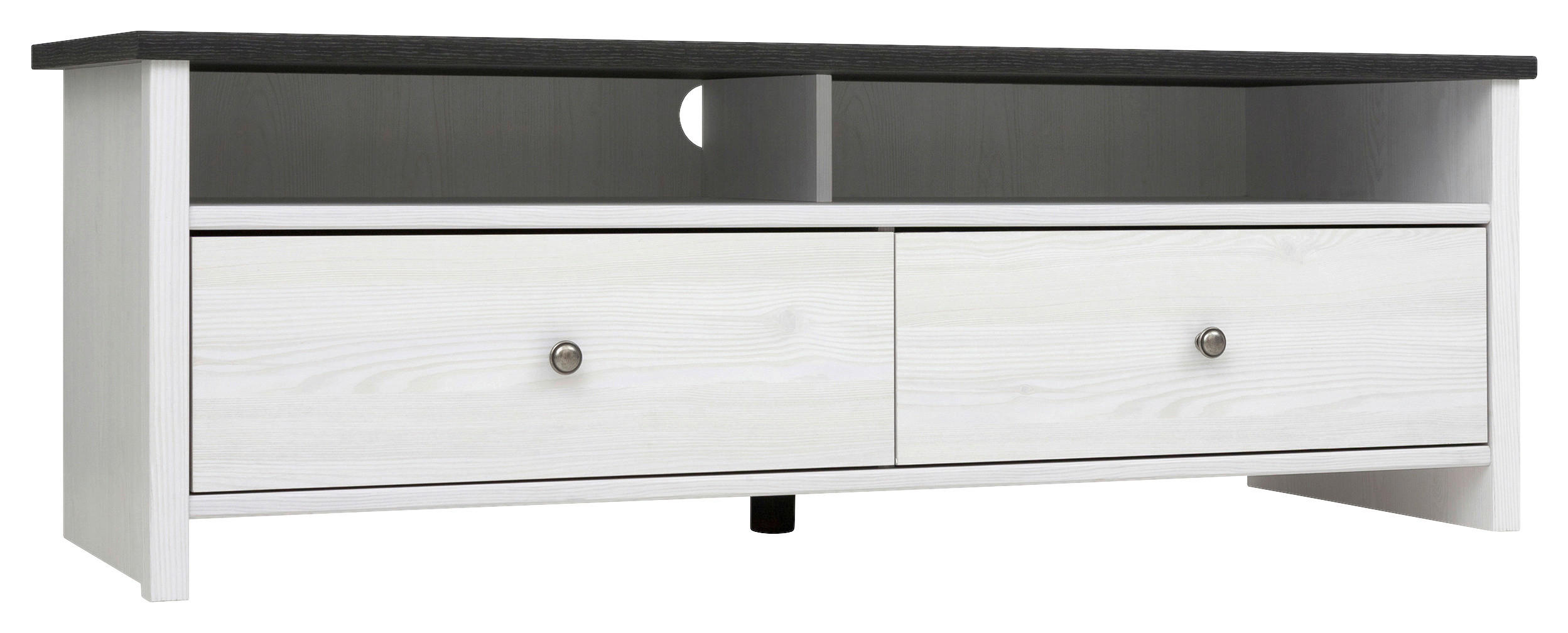 LOWBOARD in 128,5/44/44,5 cm - Silberfarben/Lärchefarben, Design, Holzwerkstoff/Kunststoff (128,5/44/44,5cm)