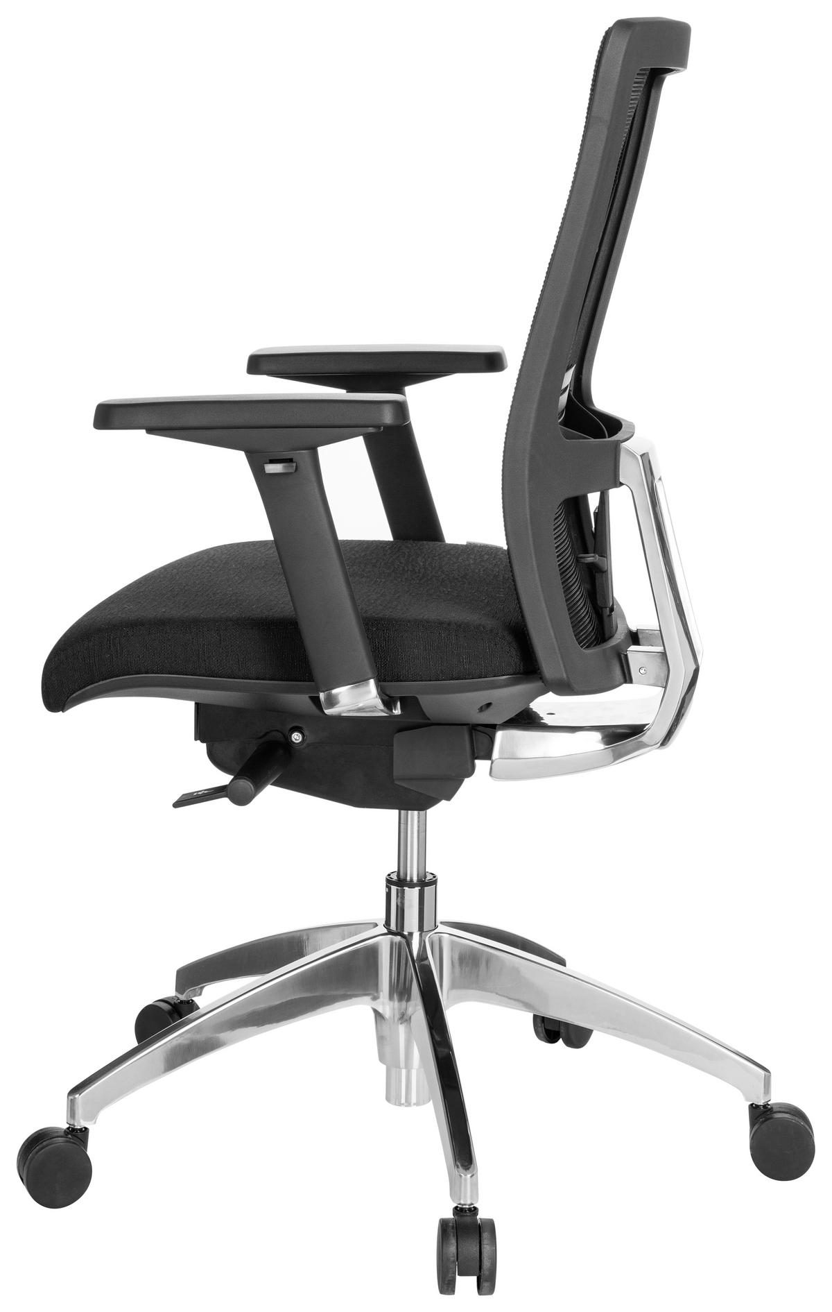 SNURRSTOL  i nätklädsel, flatväv svart  - aluminiumfärg/svart, Modern, metall/textil (57/113/52cm) - MID.YOU