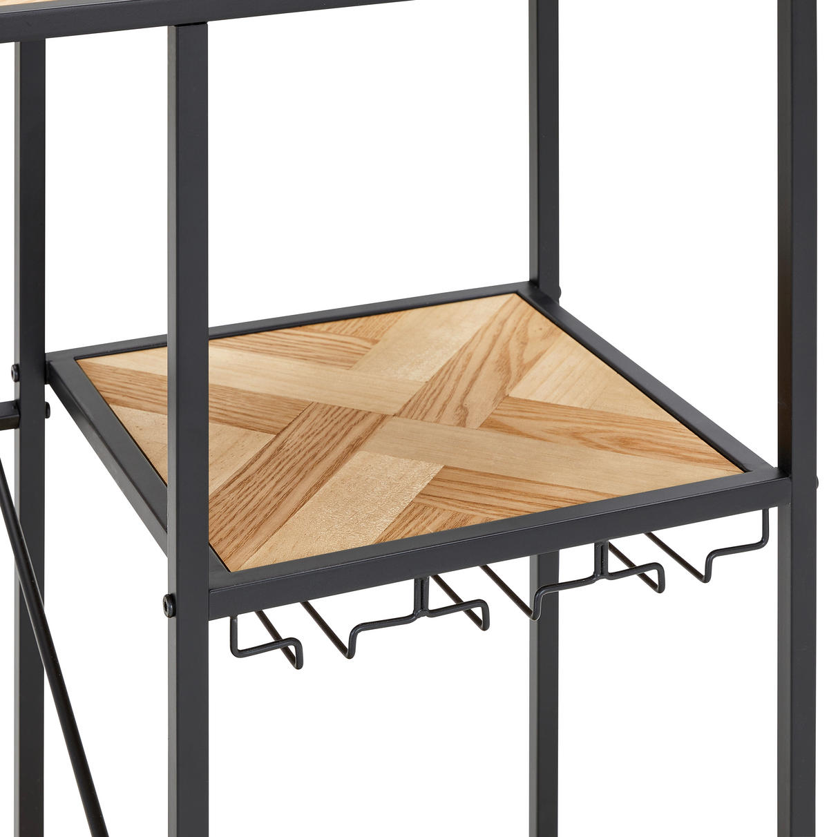 WEINREGAL   - Schwarz/Naturfarben, Design, Holz/Holzwerkstoff (80/90/32cm) - MID.YOU