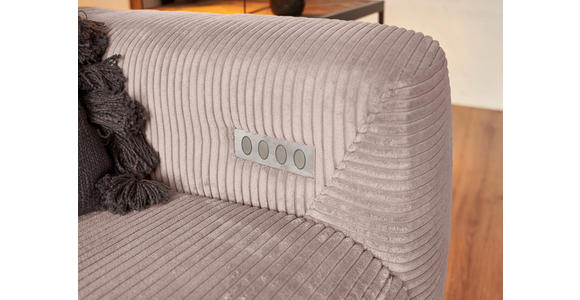 ECKSOFA  in Cord Rosa  180/266 cm  - Schwarz/Rosa, KONVENTIONELL, Textil/Metall (180/266cm) - Hom`in